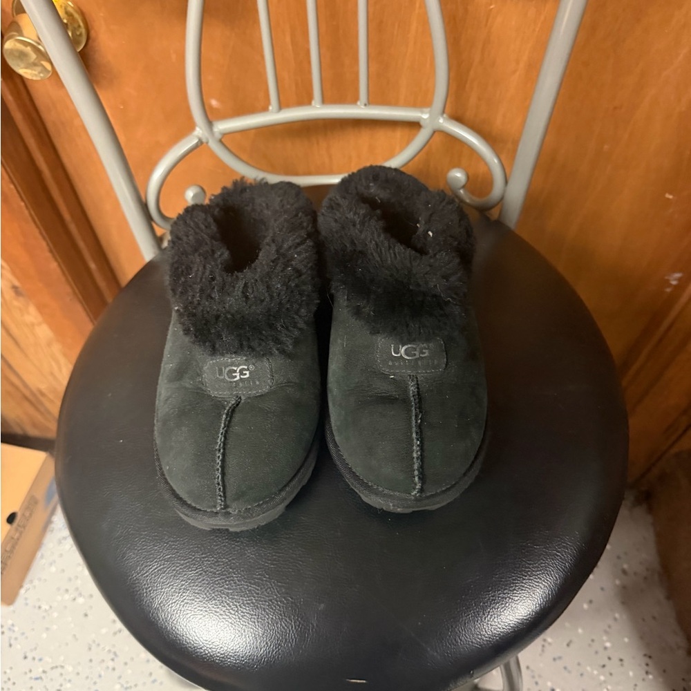UGG Kids Charcoal Fleece Slippers